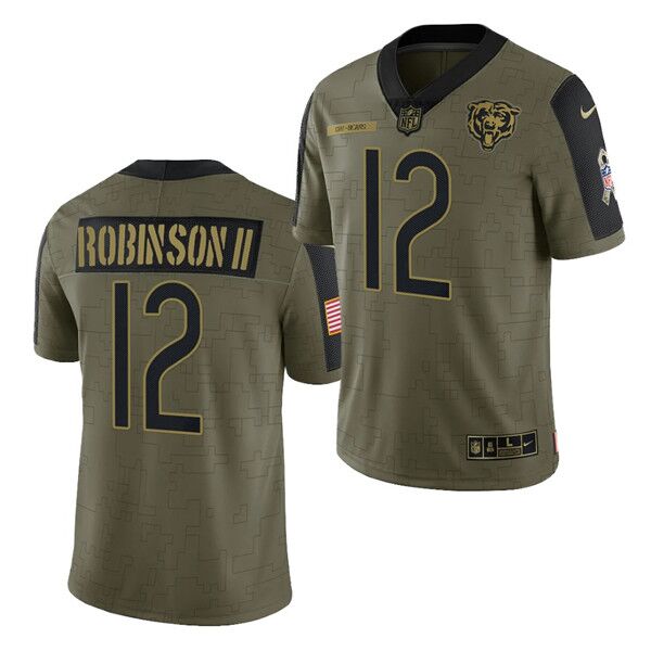Men's Olive Chicago Bears #12 Allen Robinson II 2021 Salute To Service Limited Stitched Jersey